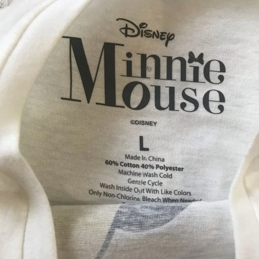 Disney kids cream short sleeve glitter Mini top size L disney mouse mickey